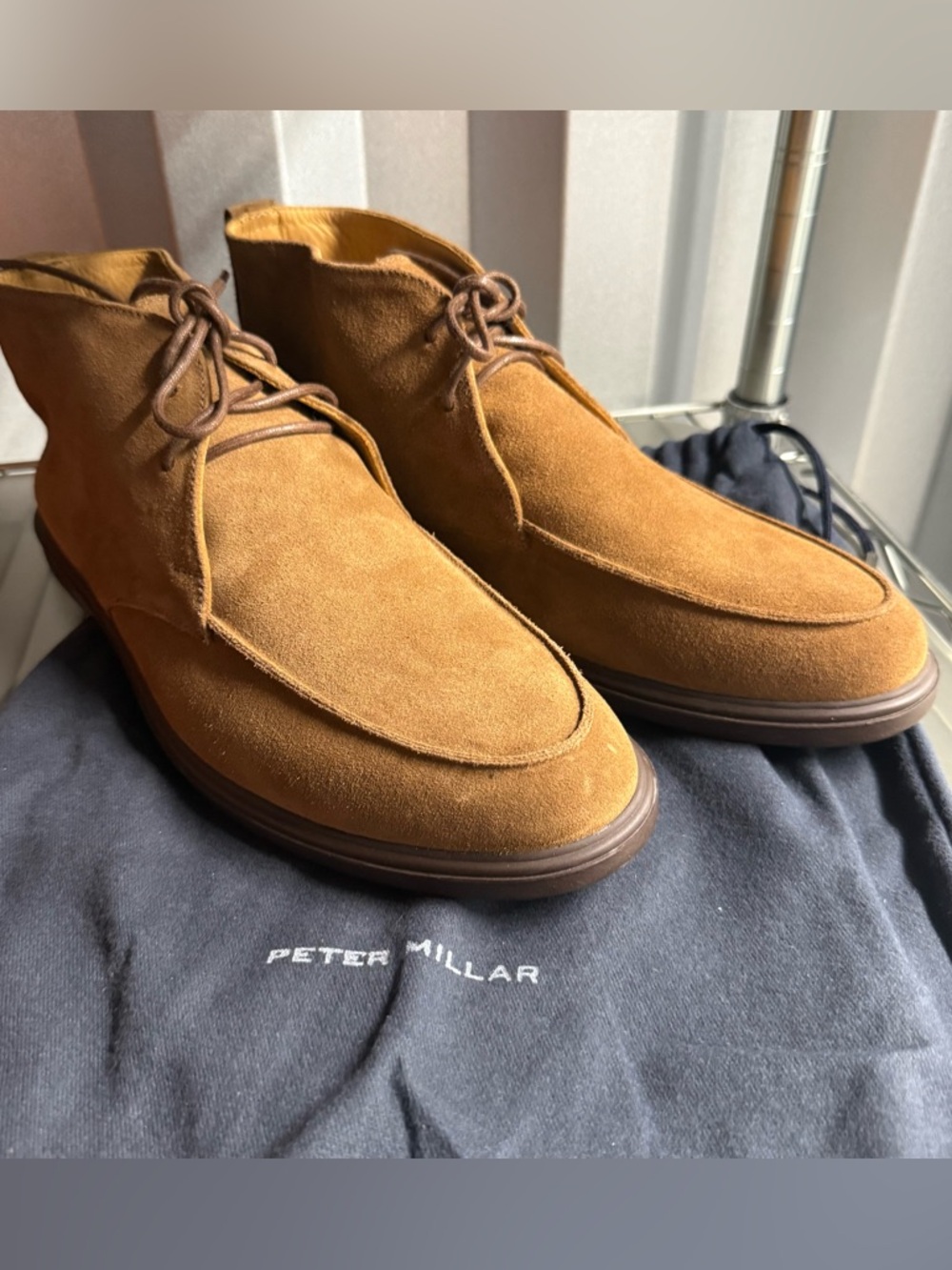 Peter Millar Boots Men’s Crown Crafted Excursionist Lace Up Derby Brown 10.5